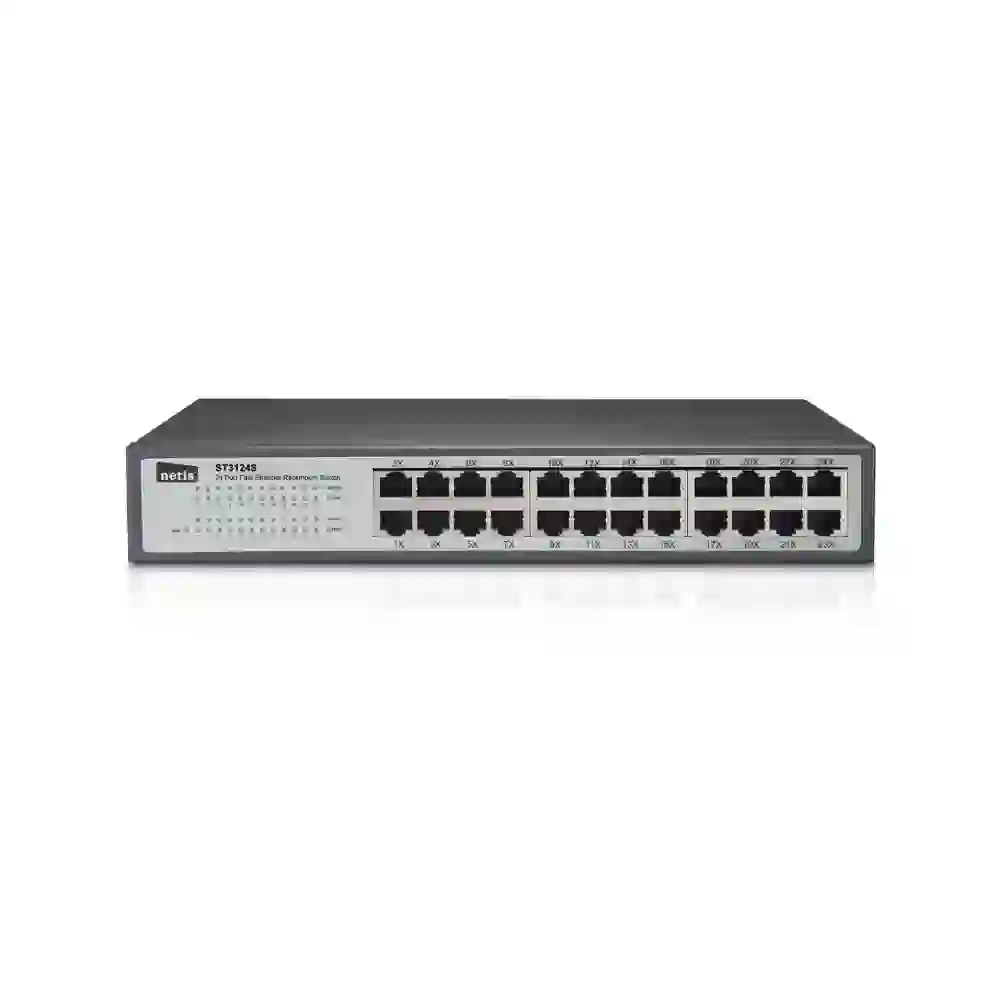 Netis st3124s 24 port fast ethernet switch   wavetech solutions limited